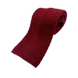 Square Tip Men's Necktie Red Weave